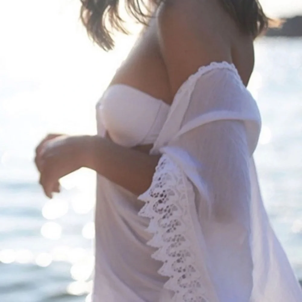 New! White Poncho Cover-Up - Picture 2 of 8